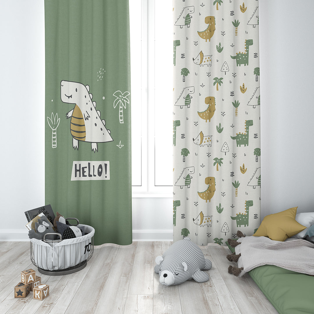 Hello Dino Curtains