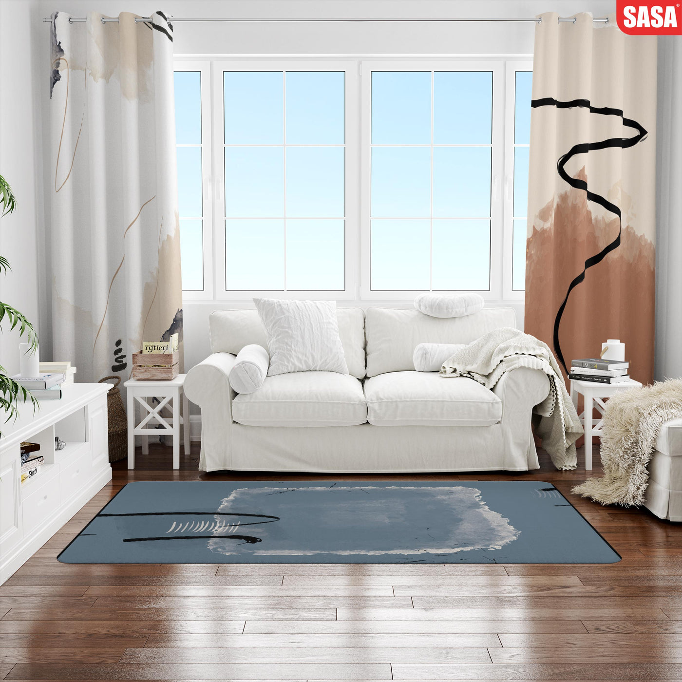Abstract Boho Living Room