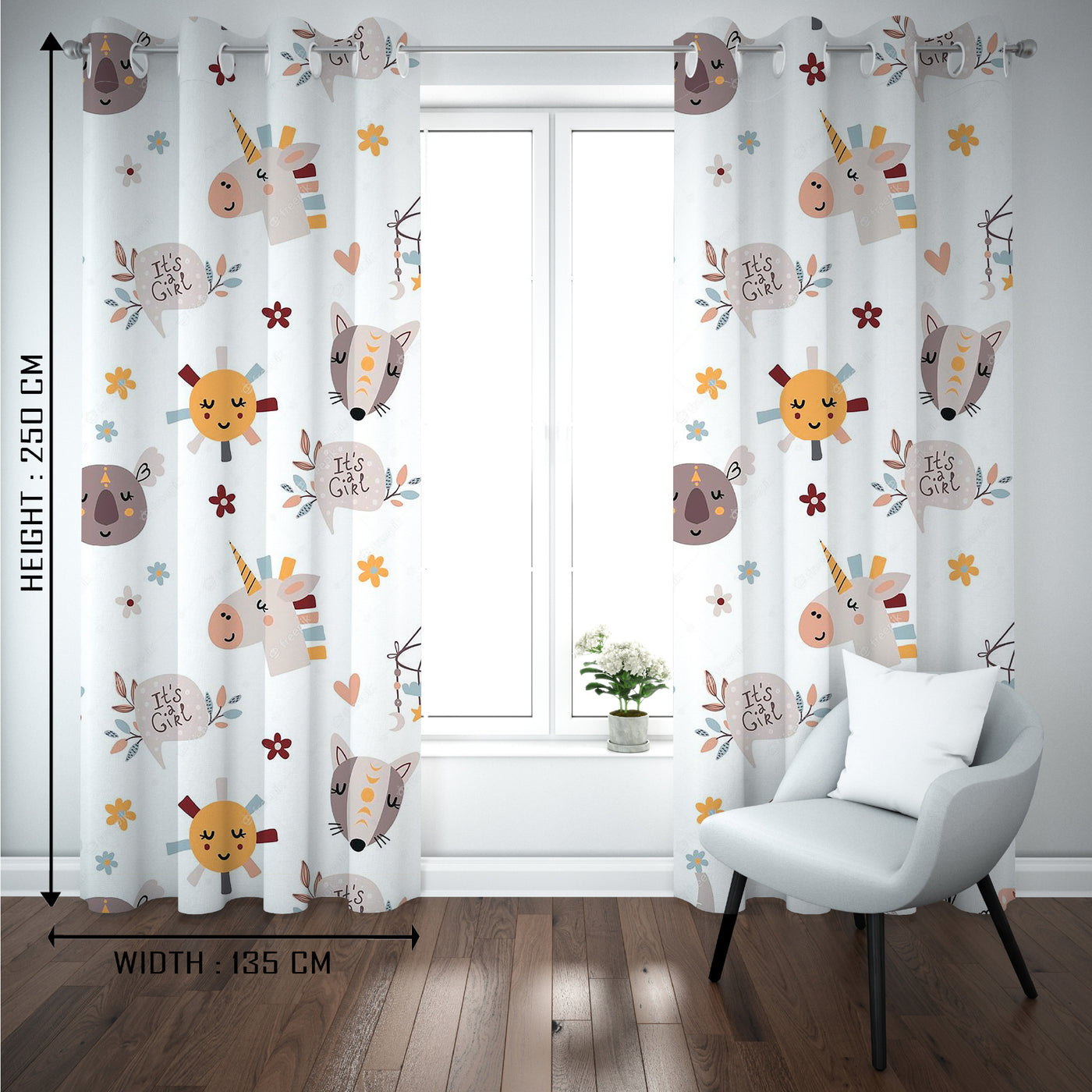 Animal Characters Pattern Curtain