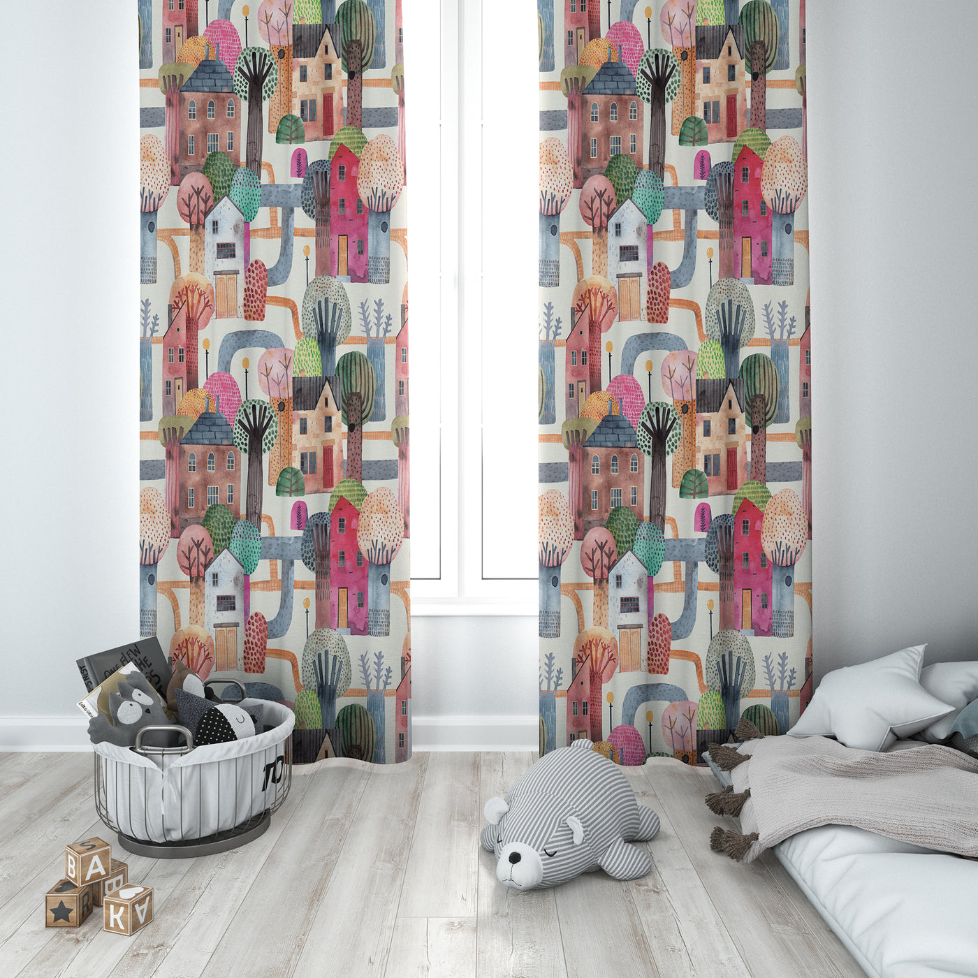 Cute City Kids Curtain