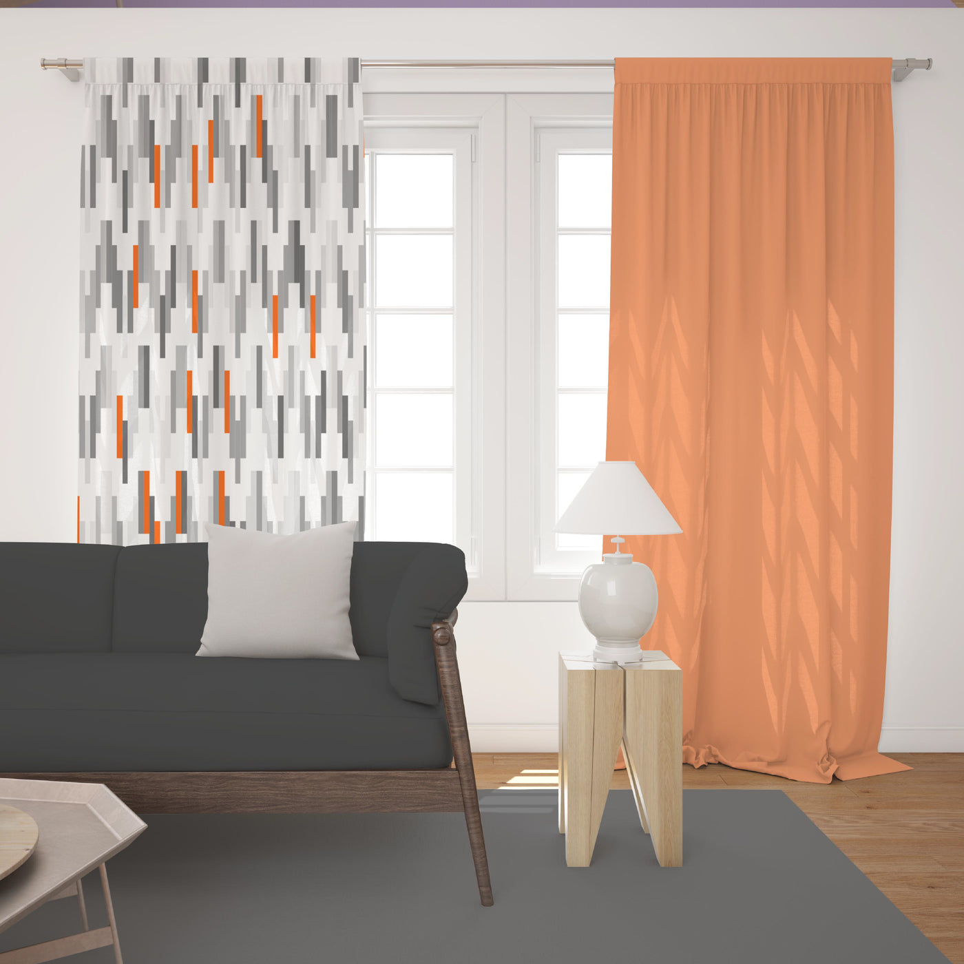 Dashed Abstract Pattern Curtain ( Set of 2)