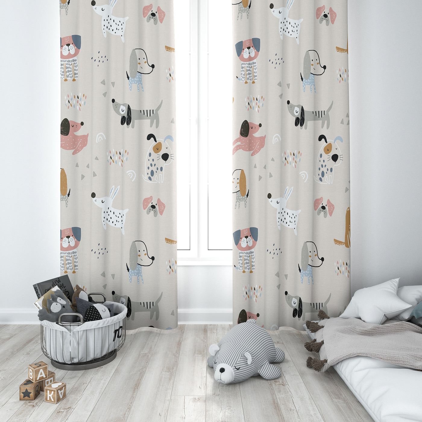 Happy Dogs kids curtain