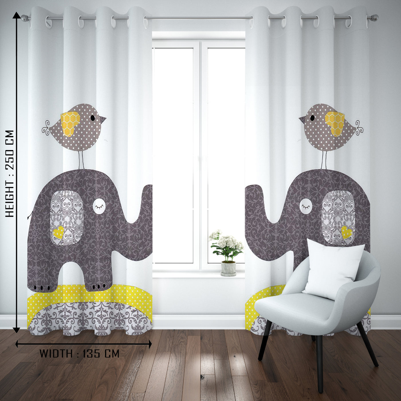 Elphant on Style  Kids curtain