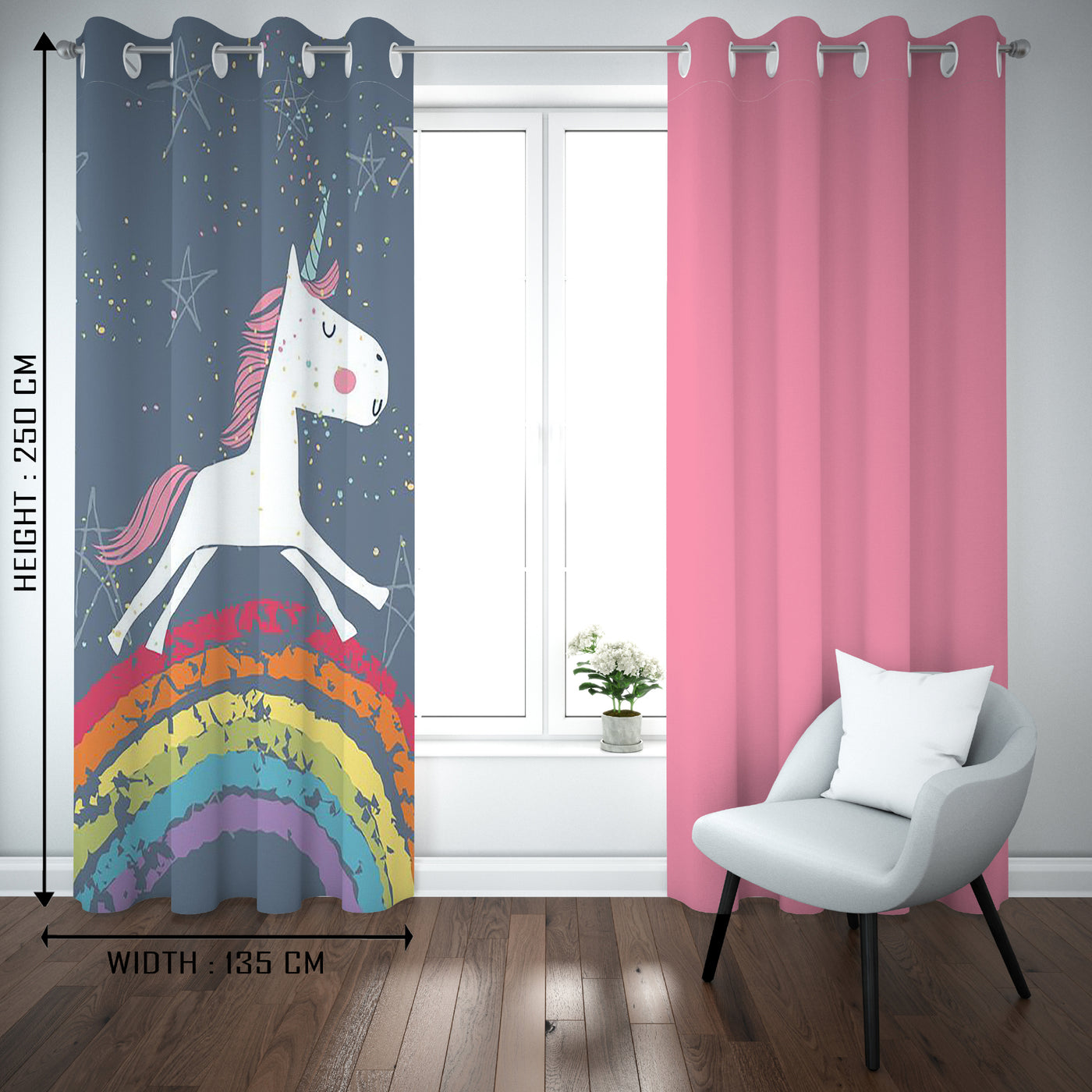 Flying Unicorn curtain (Set Of 2)