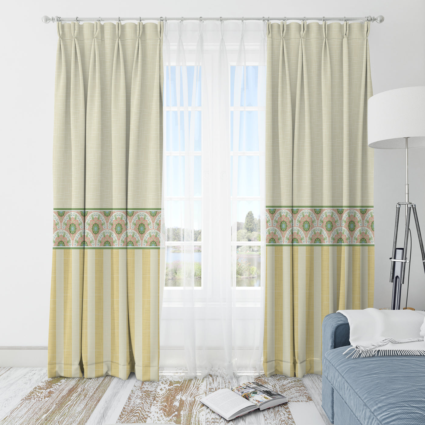 French Lotus Curtain