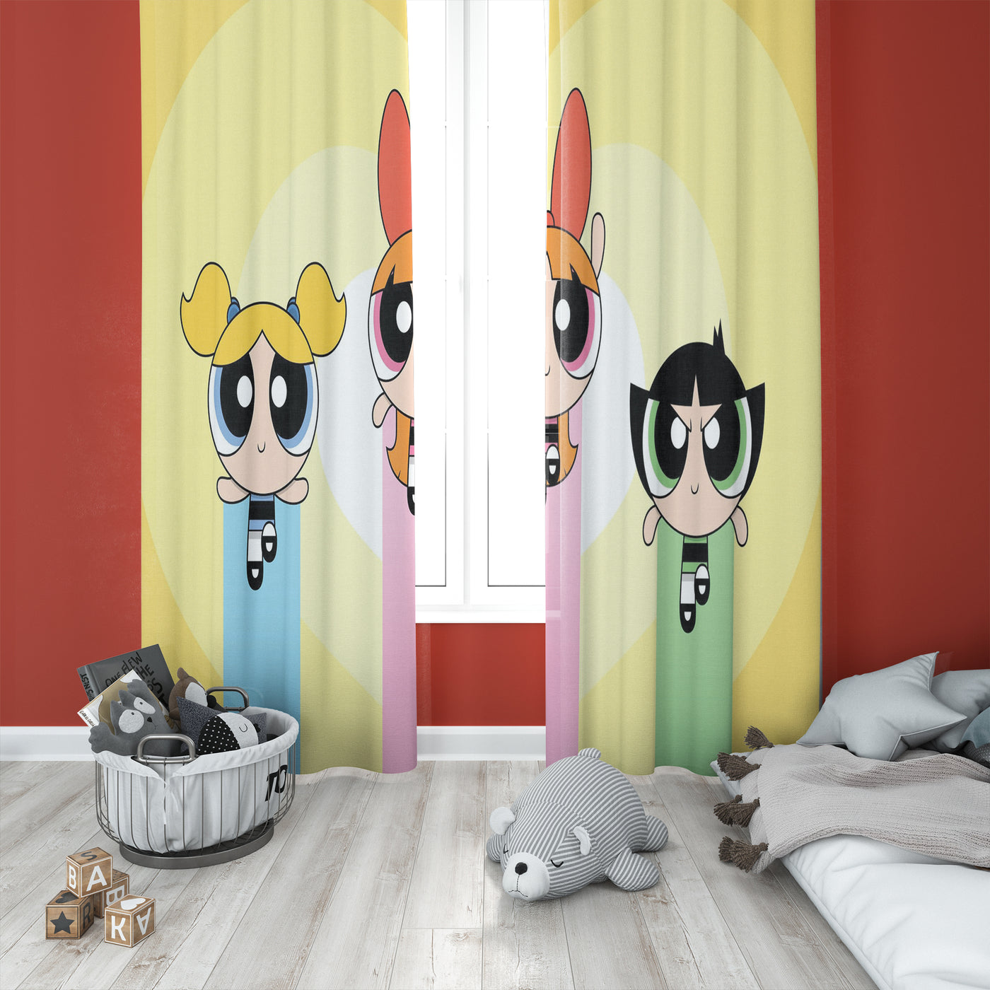 The Power Puff Girls   Kids  Curtain (Set Of 2)