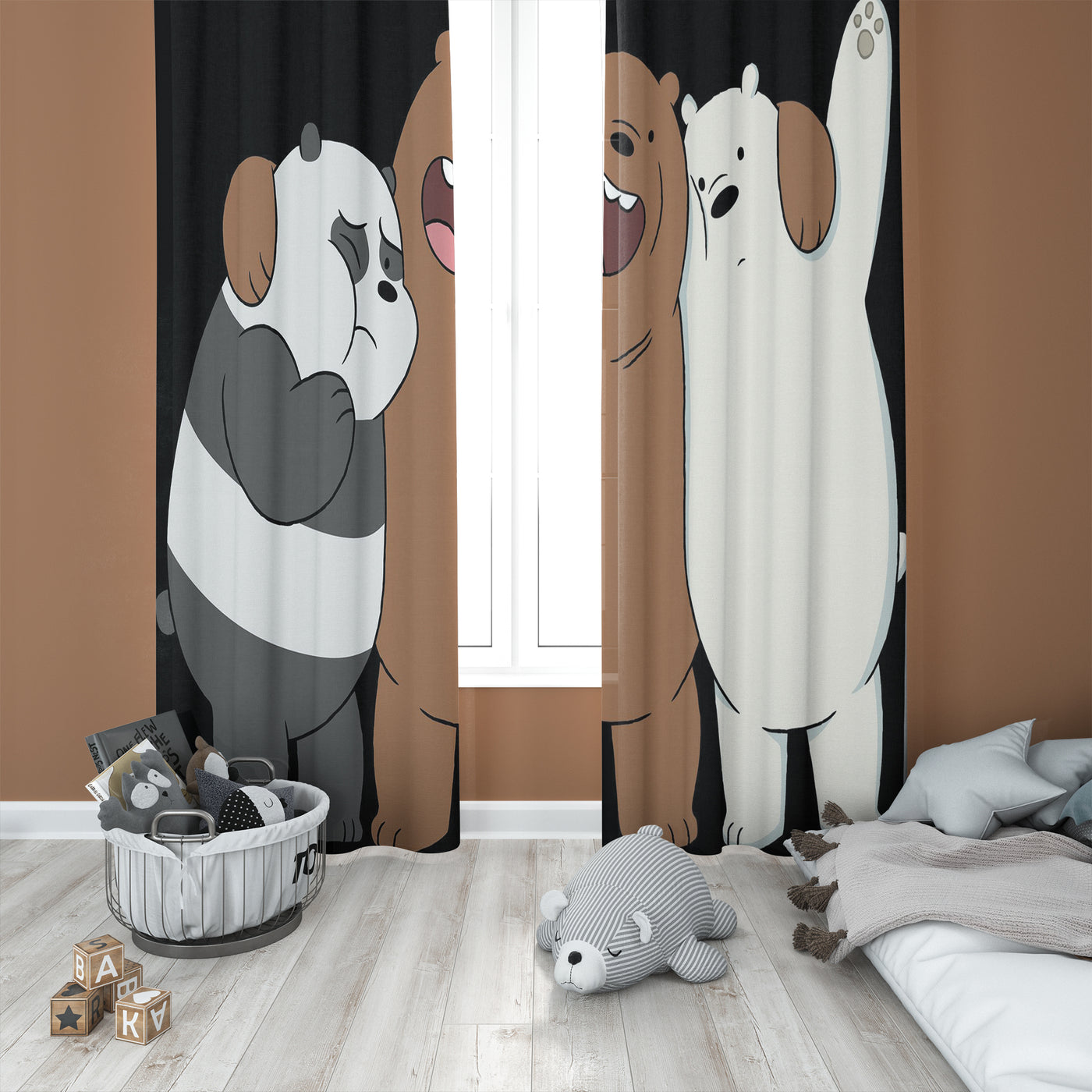Three Bears Kids Curtain (Set Of 2)
