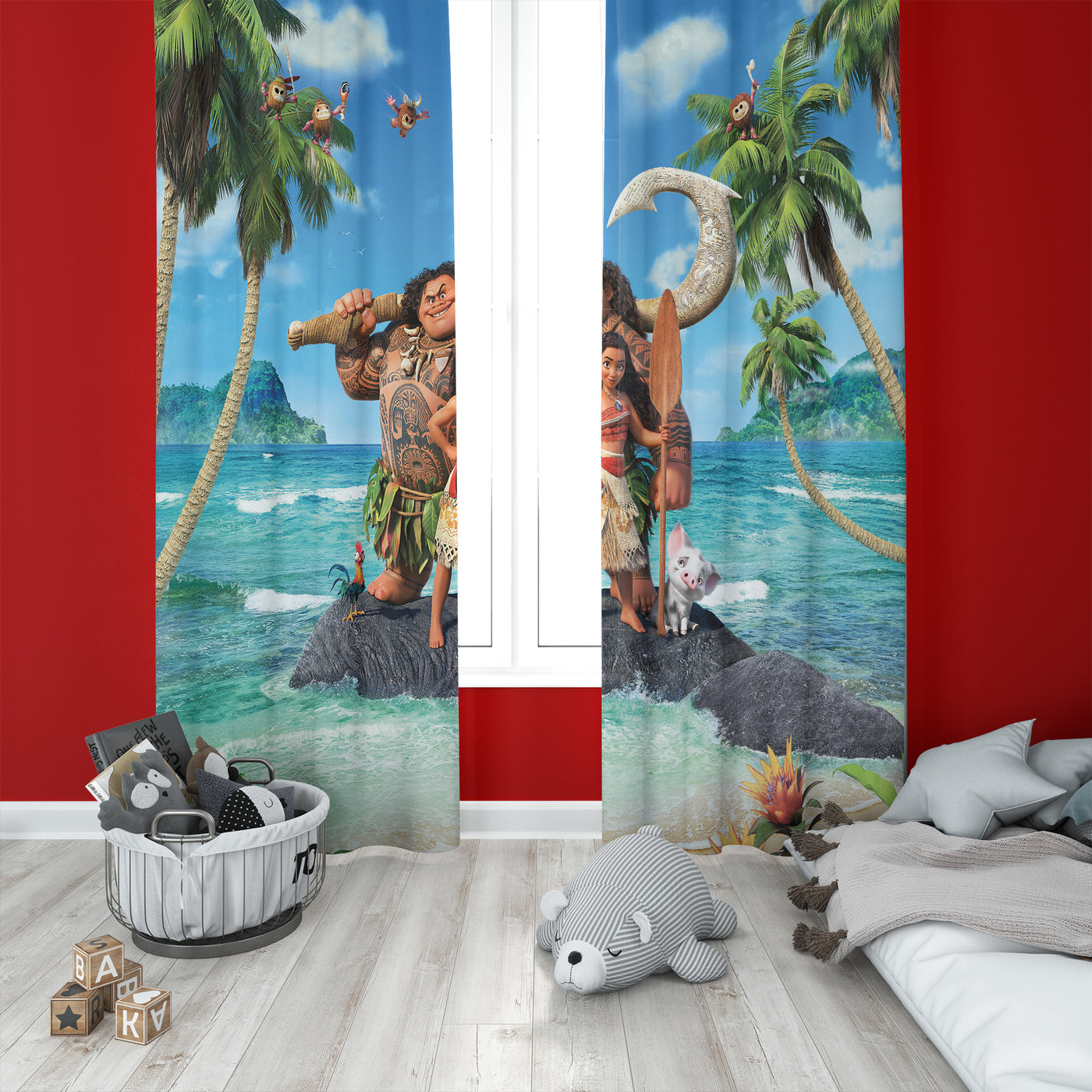 Moana Kids  Curtain (Set Of 2)