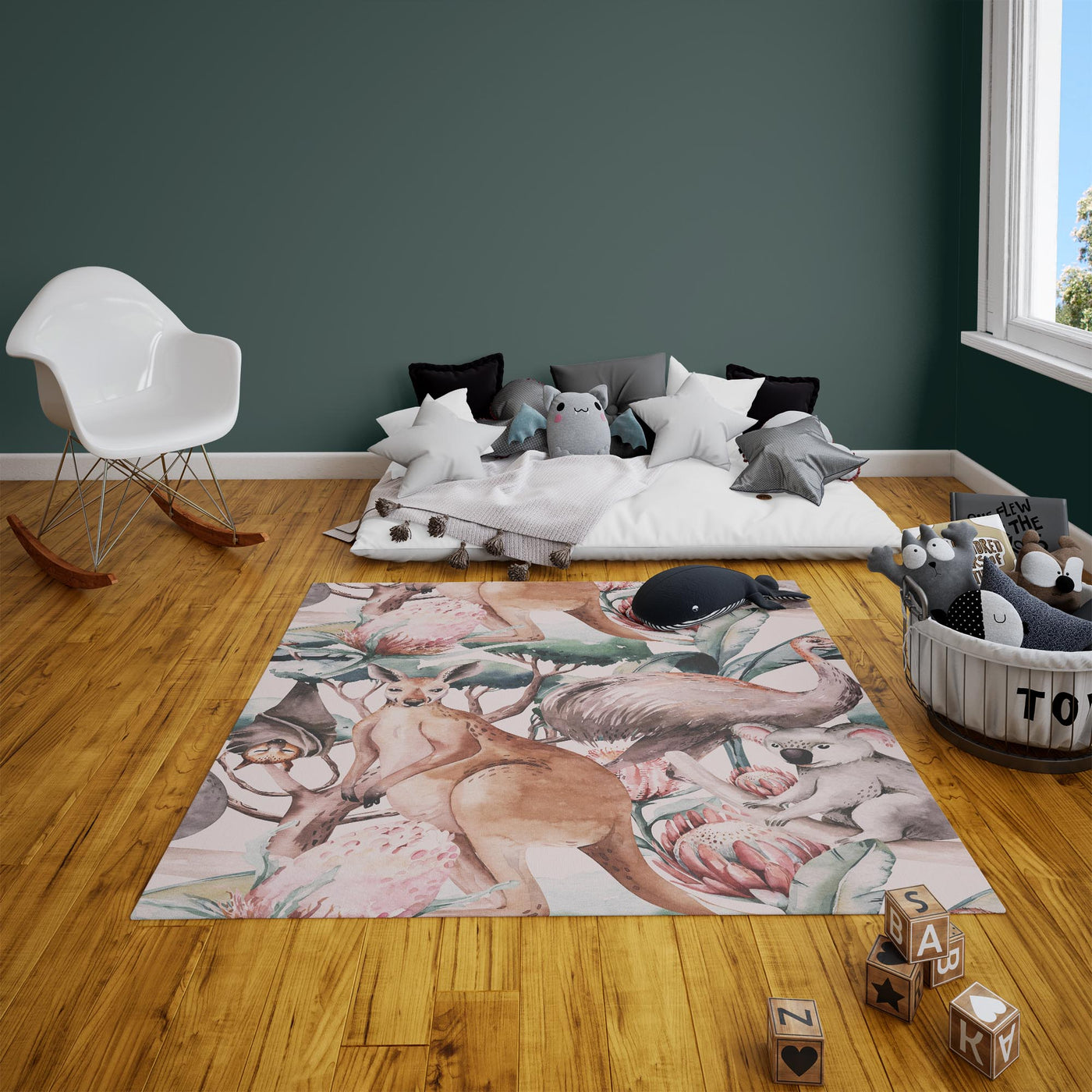 Forest  Water Color Kids Carpet