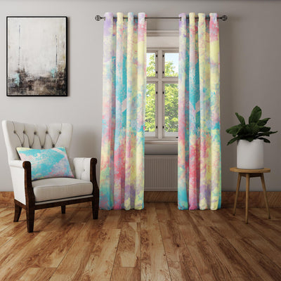 Foggy Rainbow Painted Pattern Curtain