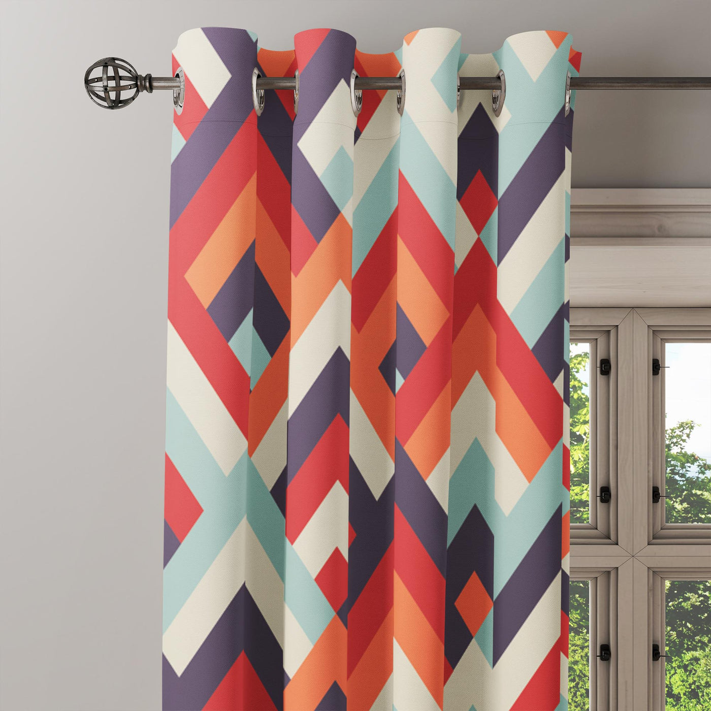 Seamless Geometric Solid Pattern Curtain