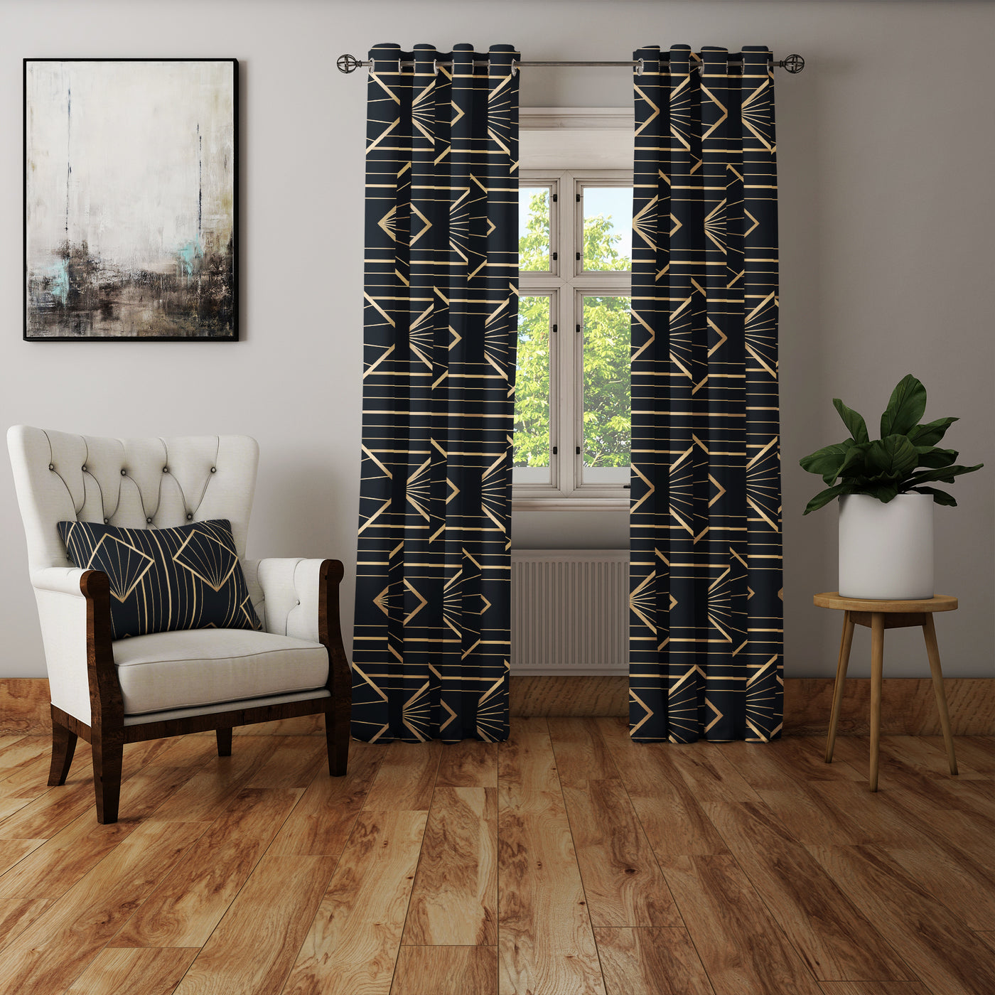 Boohoo Abstract Shaped Pattern Curtain