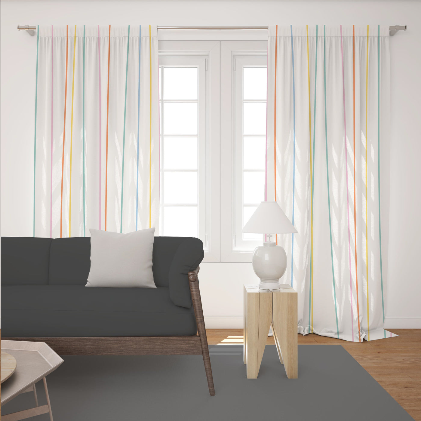 Rainbow Strings Pattern Curtain
