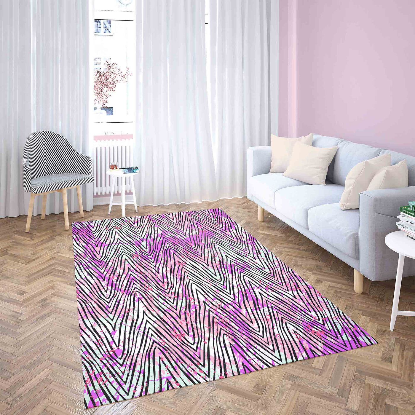 Neon Purple And Zebra Carpet