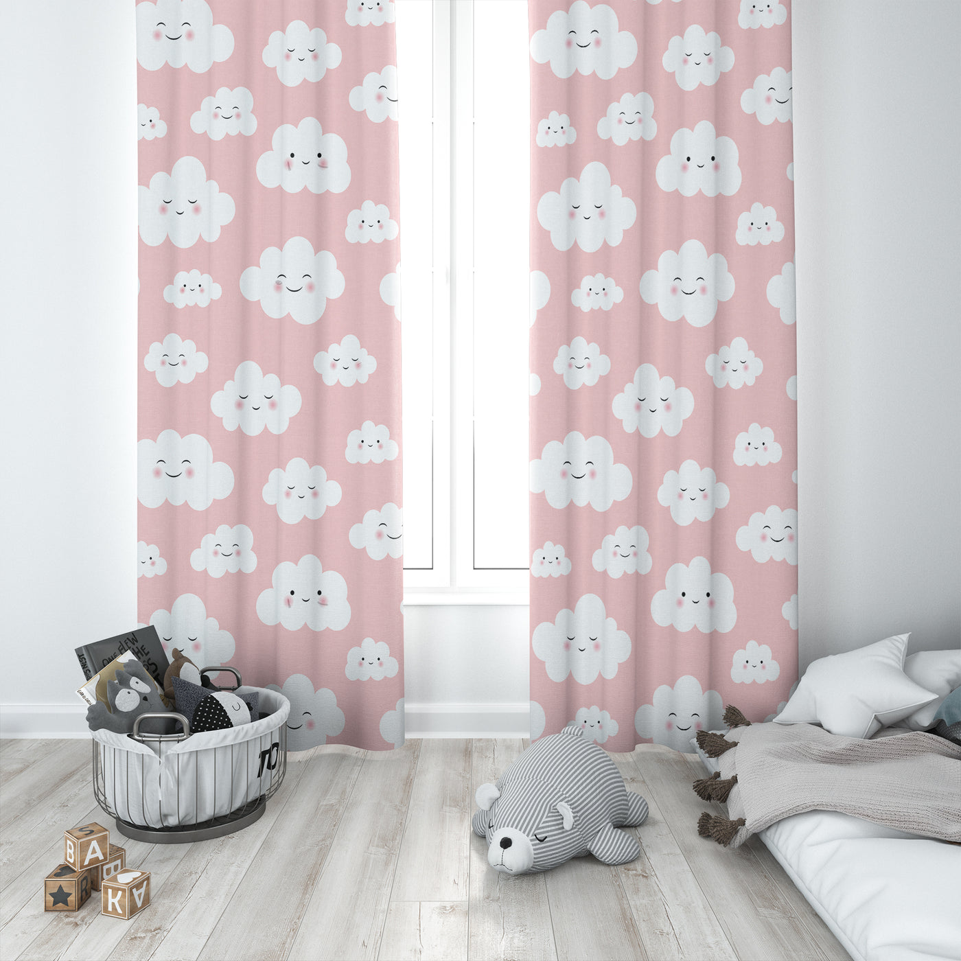 Smile clouds kids Curtain
