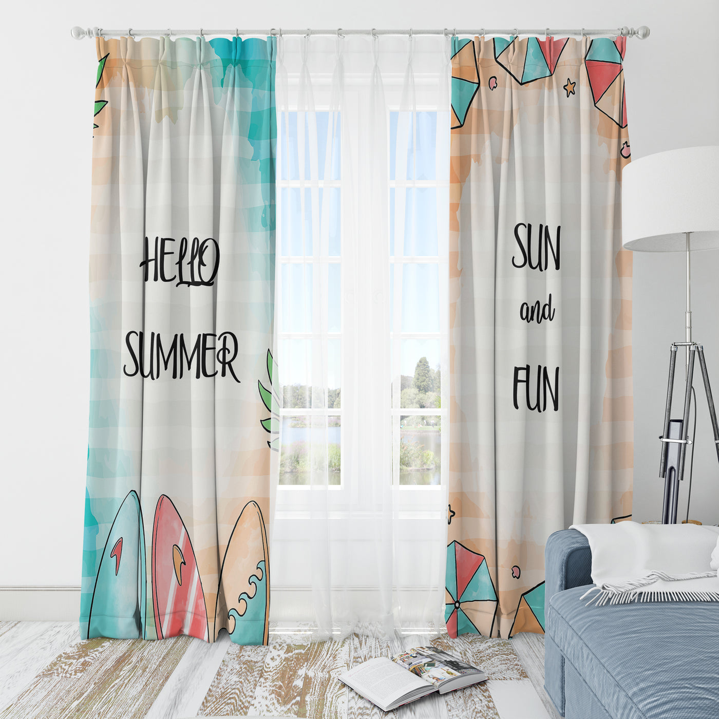 Sun &Fun Summer Curtain ( Set of 2)