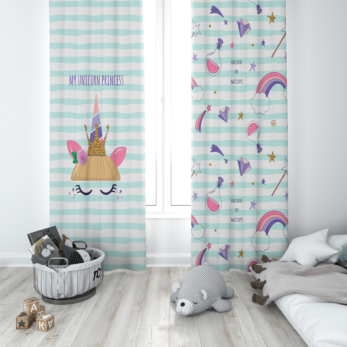 Unicorn Princess Curtain (Set Of 2)