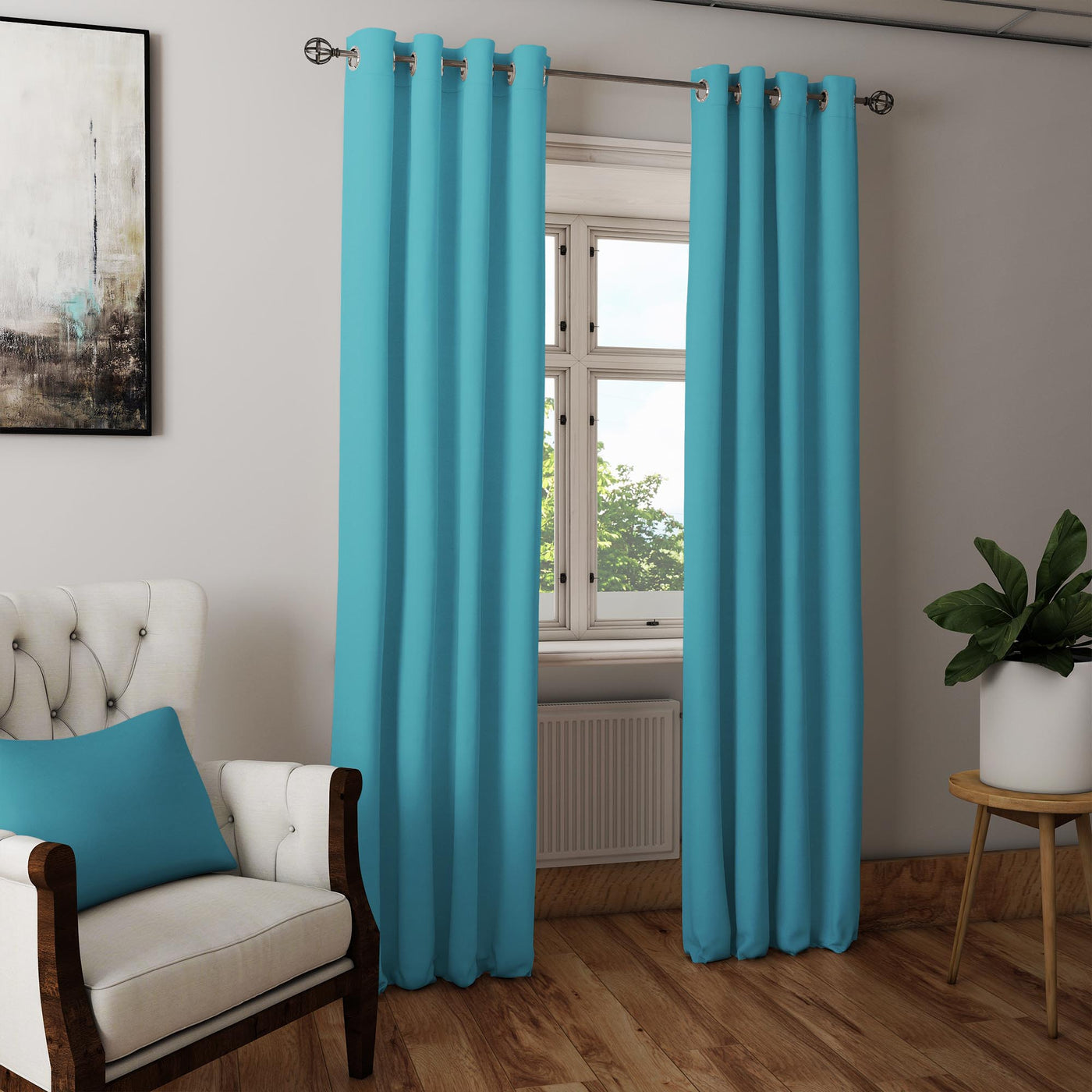 Turquoise curtain