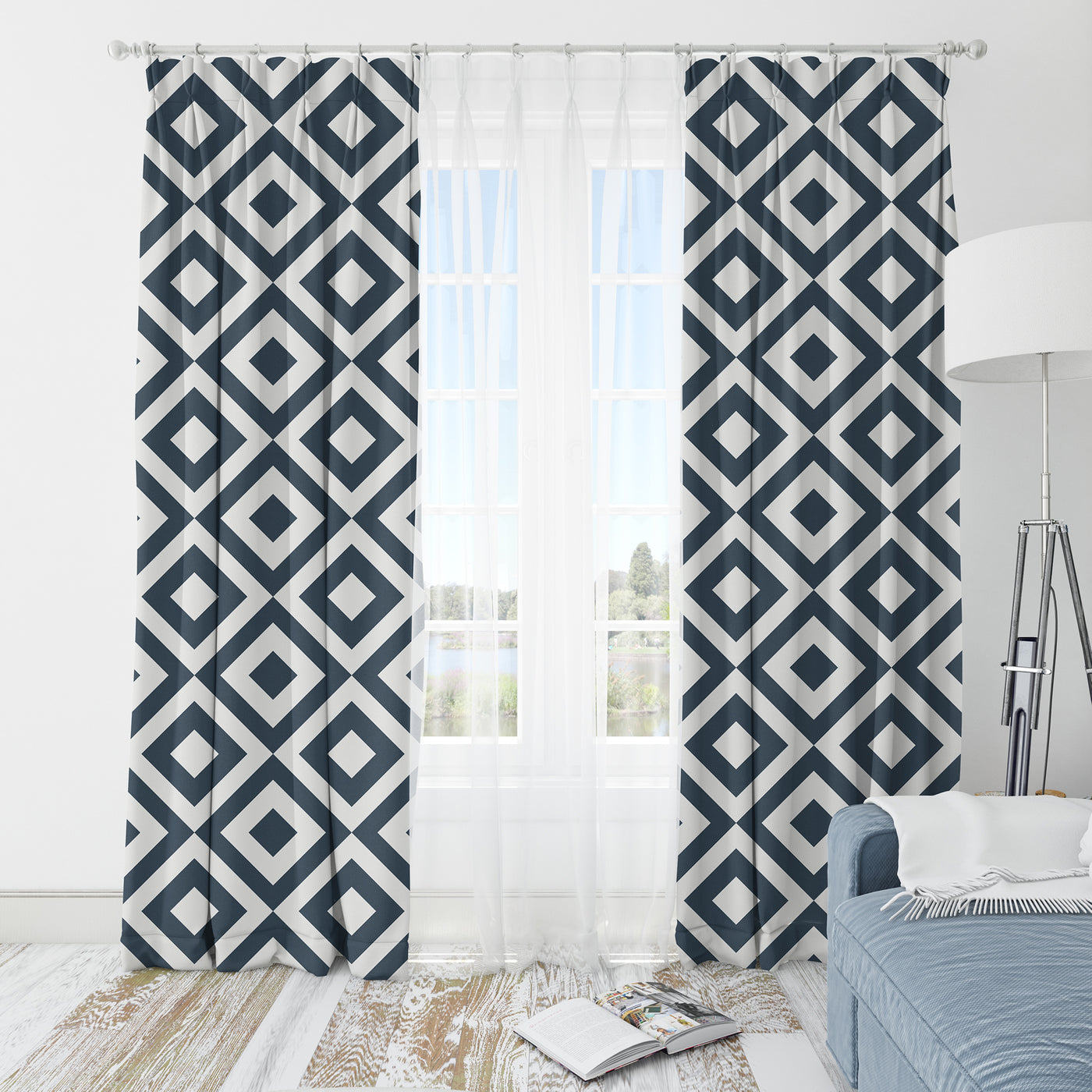 White Squares curtain