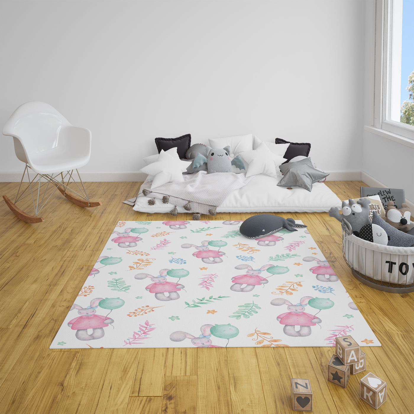 Blue and pink kids carpet KS111