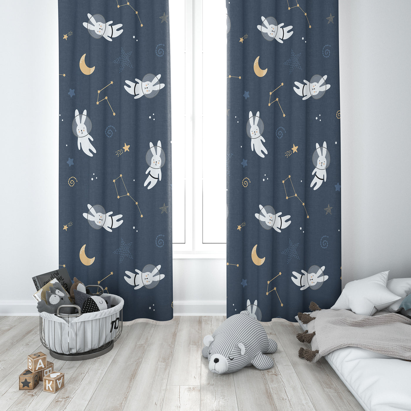 moon rabbit kids curtain